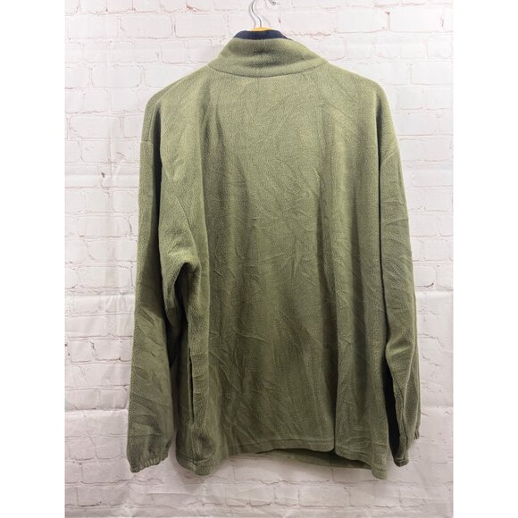 Tipsy Full Zip Fleece Jacket Mens Size XL Olive Green Blue Cambria Chest Logo - Picture 3 of 7